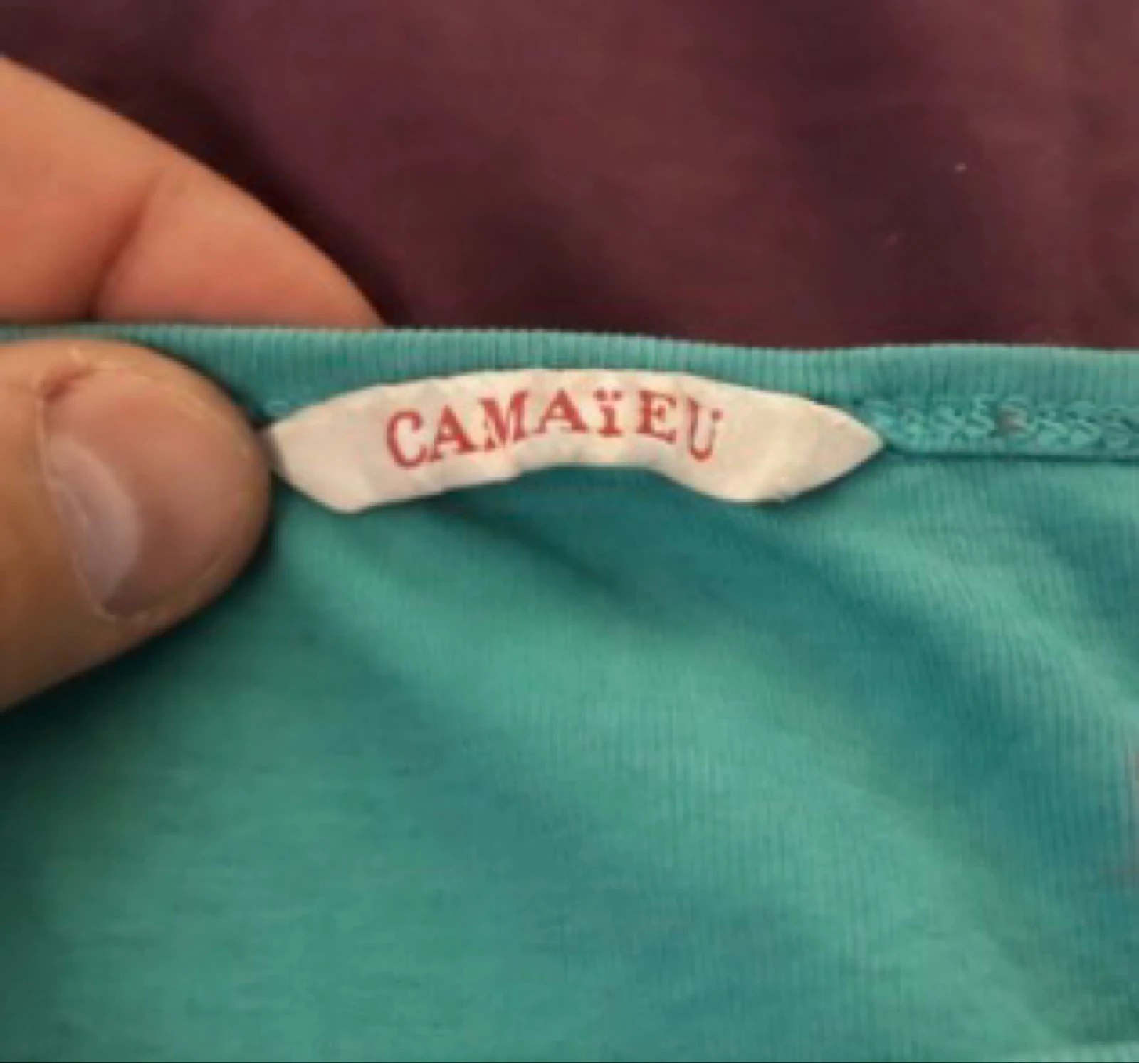 Camaïeu Mint Green Basic Cotton Tank Top with Thin Straps Size 38 – photo 4